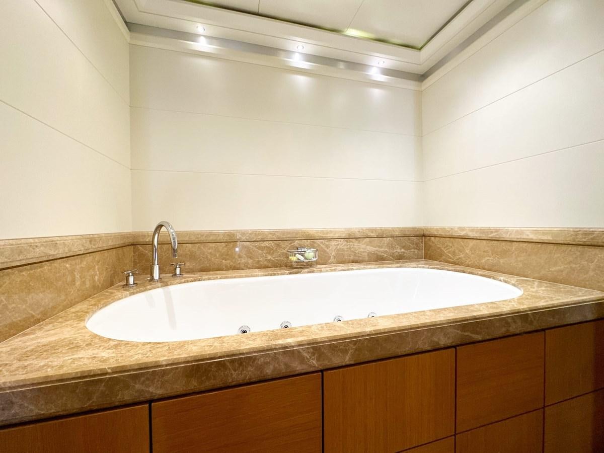 a bathroom with a sink aboard SHU U RITE Yacht for Sale