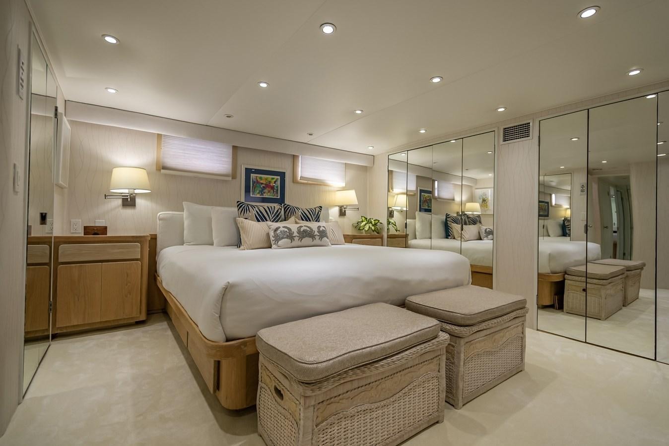 a large bedroom with a bed aboard MY WAY Yacht for Sale