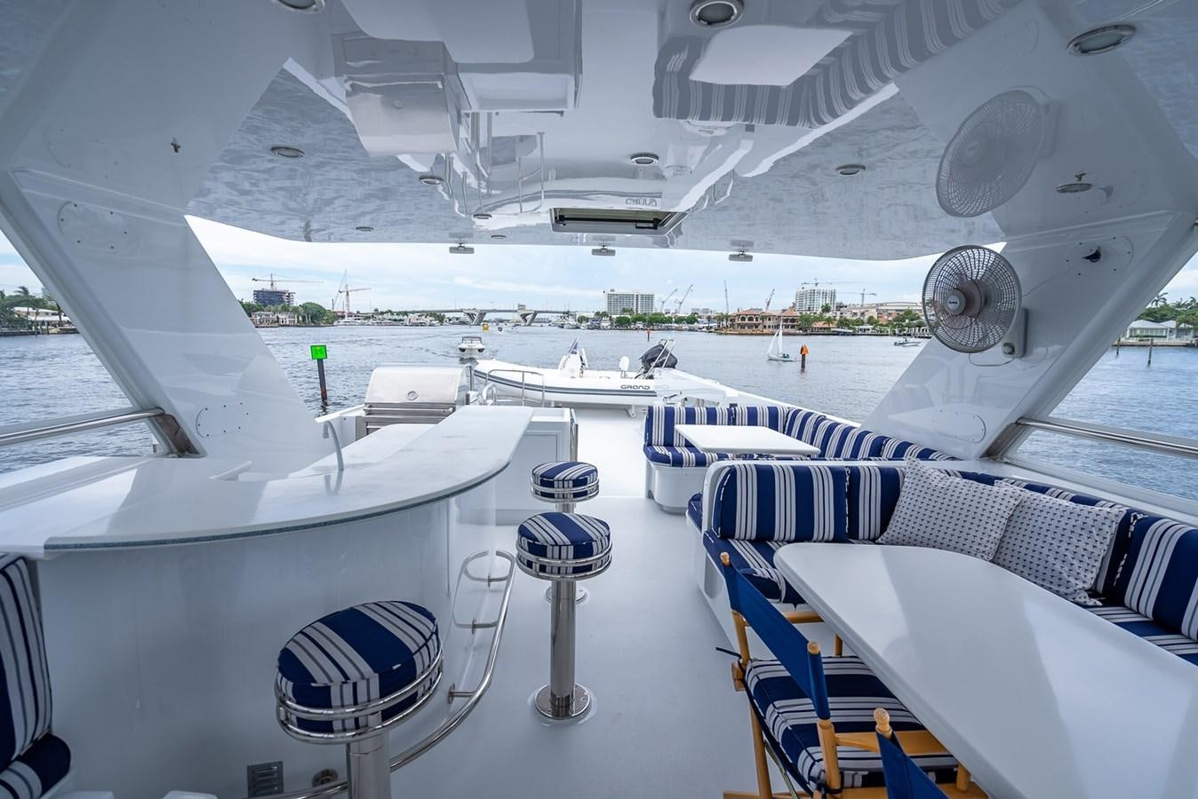 a view of a large building from the inside of a building aboard MY WAY Yacht for Sale