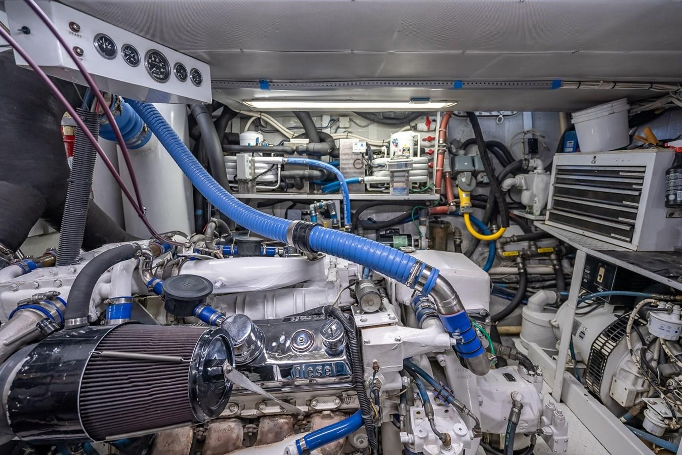a machine with blue pipes aboard MY WAY Yacht for Sale