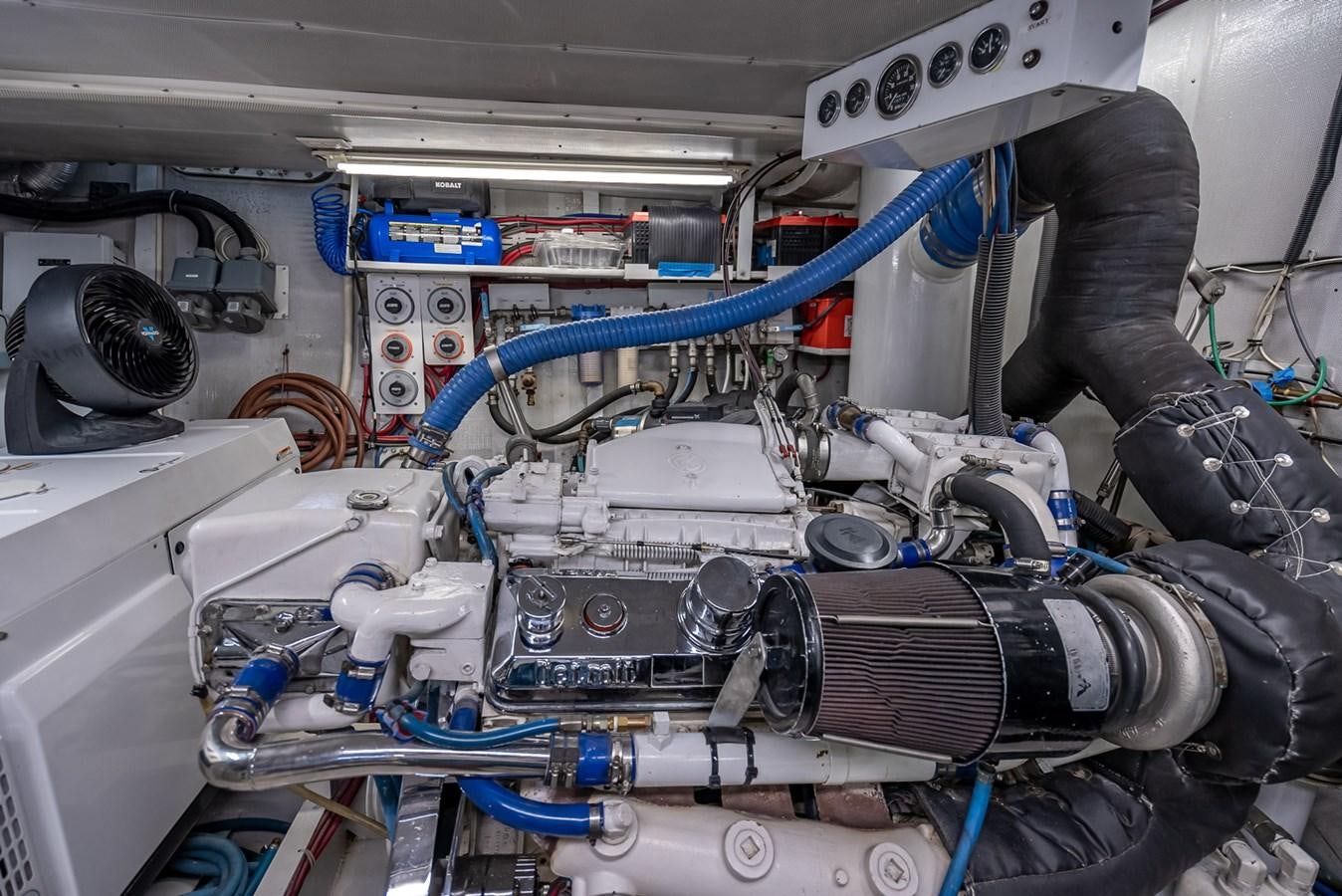 a close-up of a car engine aboard MY WAY Yacht for Sale