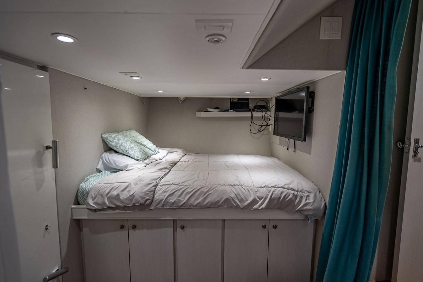 a couple of beds in a room aboard MY WAY Yacht for Sale