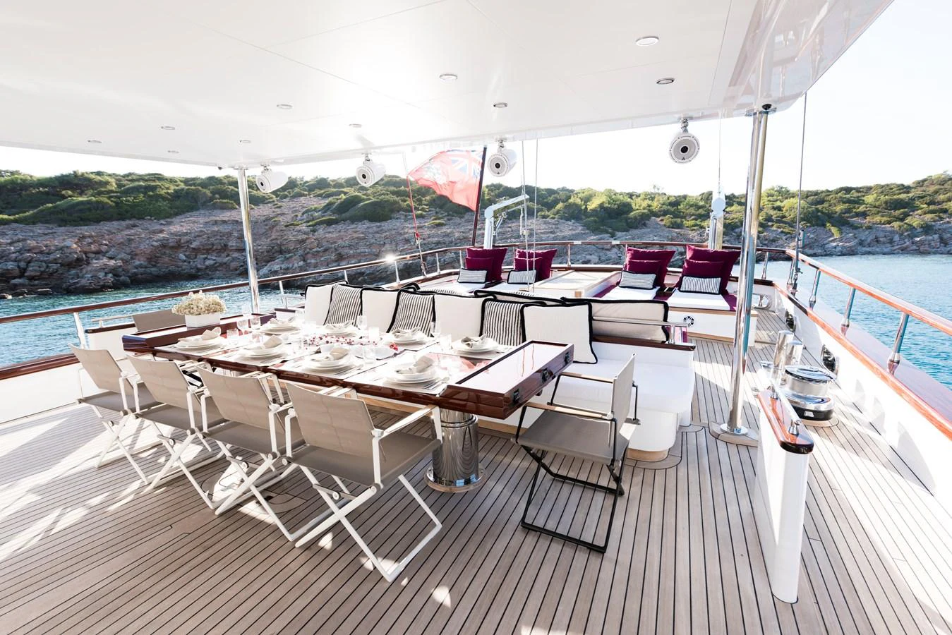 a table on a boat aboard THAT'S AMORE Yacht for Sale
