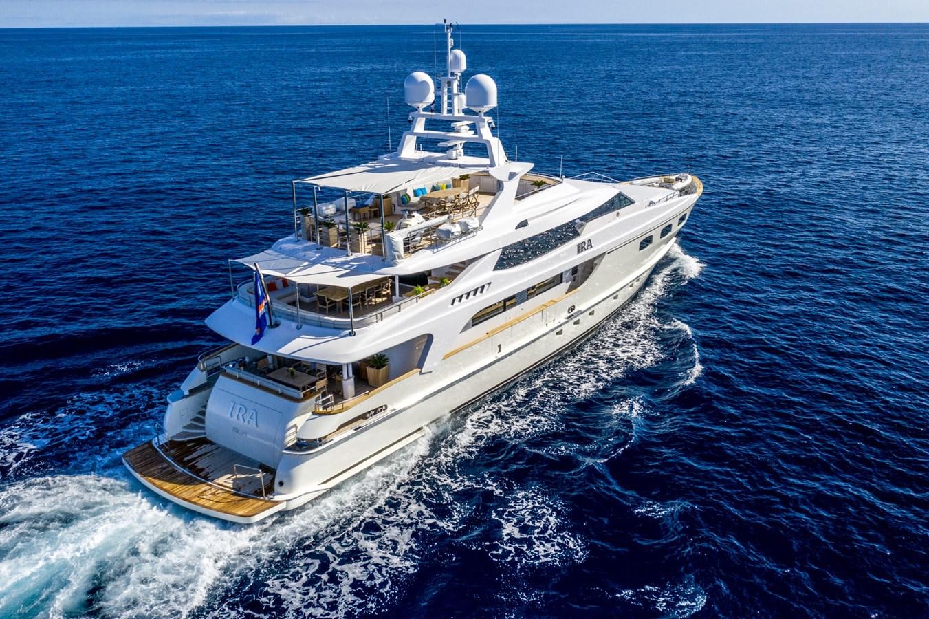 a ship in the water aboard TIAMAT Yacht for Sale