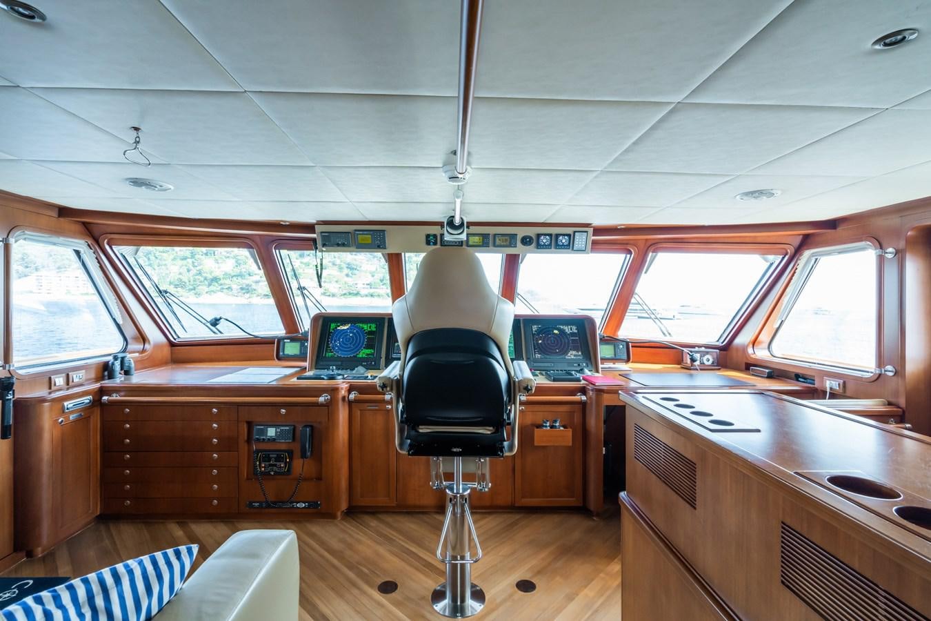 a room with a desk and computer aboard CORNELIA Yacht for Sale