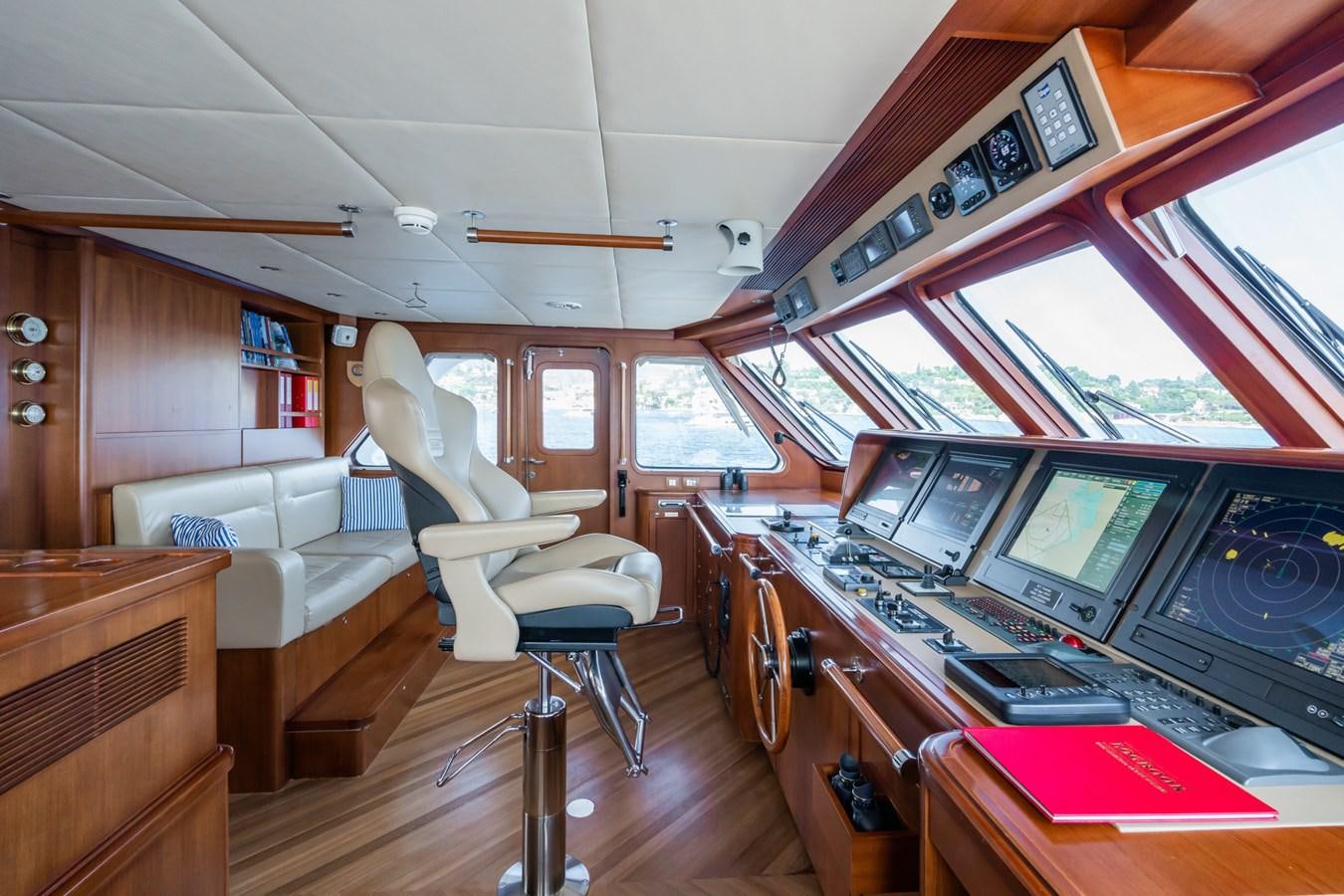 a room with a desk and chairs aboard CORNELIA Yacht for Sale