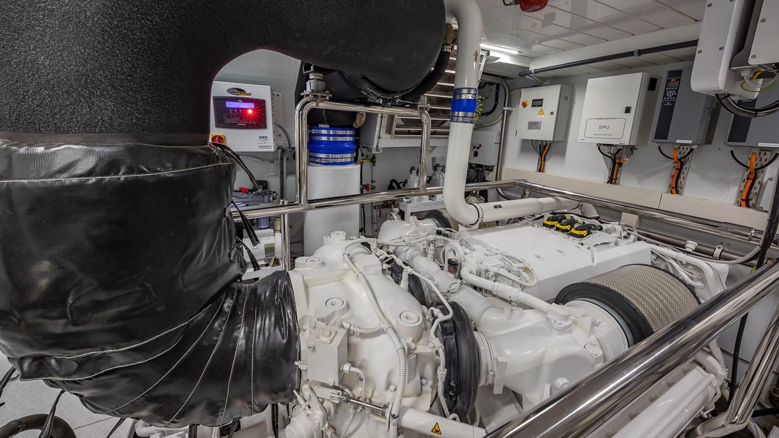 a close-up of a machine aboard XWAVE Yacht for Sale