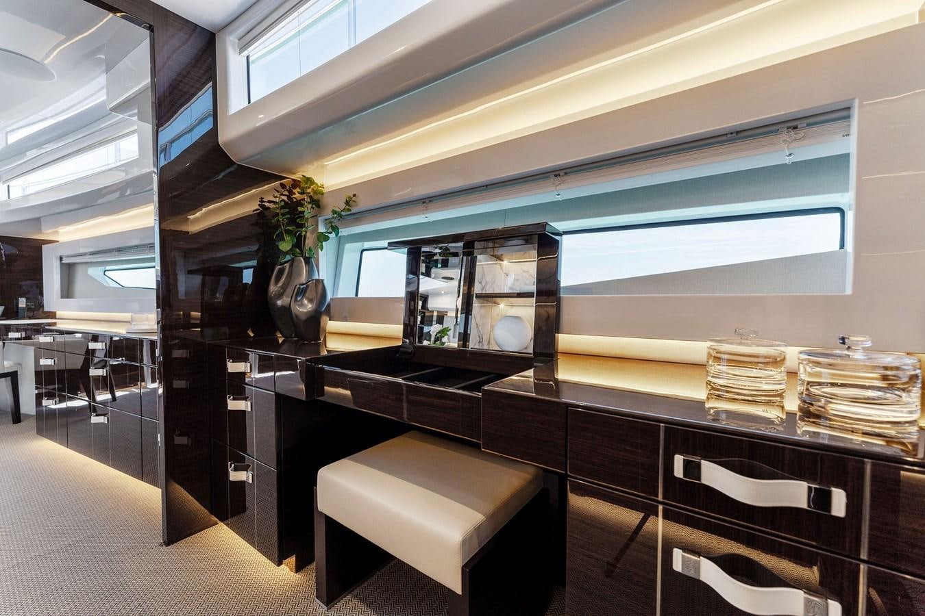 a room with a table and chairs aboard FOR DISPLAY ONLY Yacht for Sale