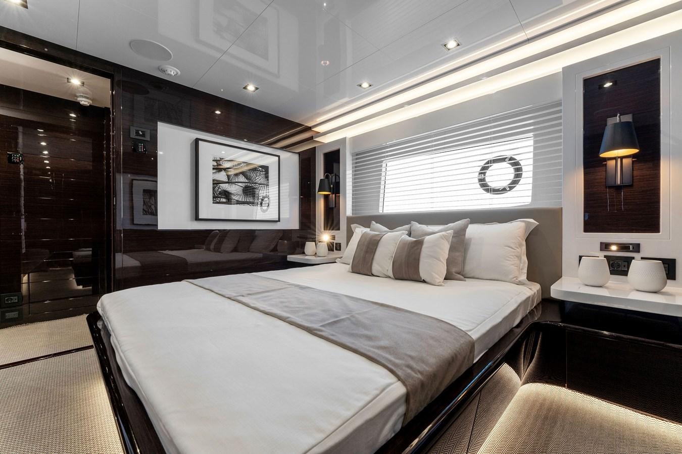 a large bedroom with a large bed aboard FOR DISPLAY ONLY Yacht for Sale