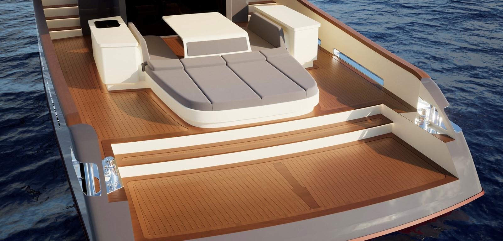 a white box on a wooden table aboard EMPIRE Yacht for Sale