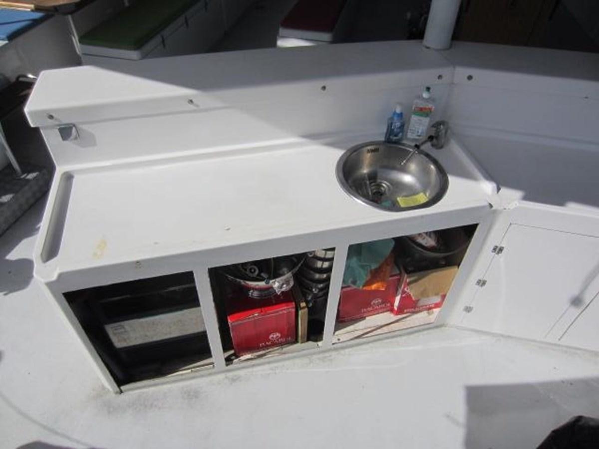 a sink with a sink and a faucet aboard ECOLORATO Yacht for Sale