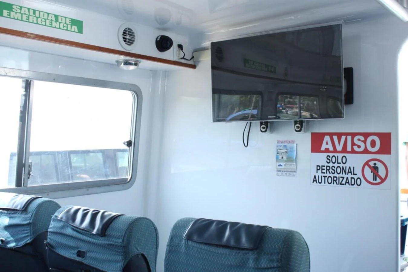 a bus with a sign on the window aboard EL SPLENDOR Yacht for Sale