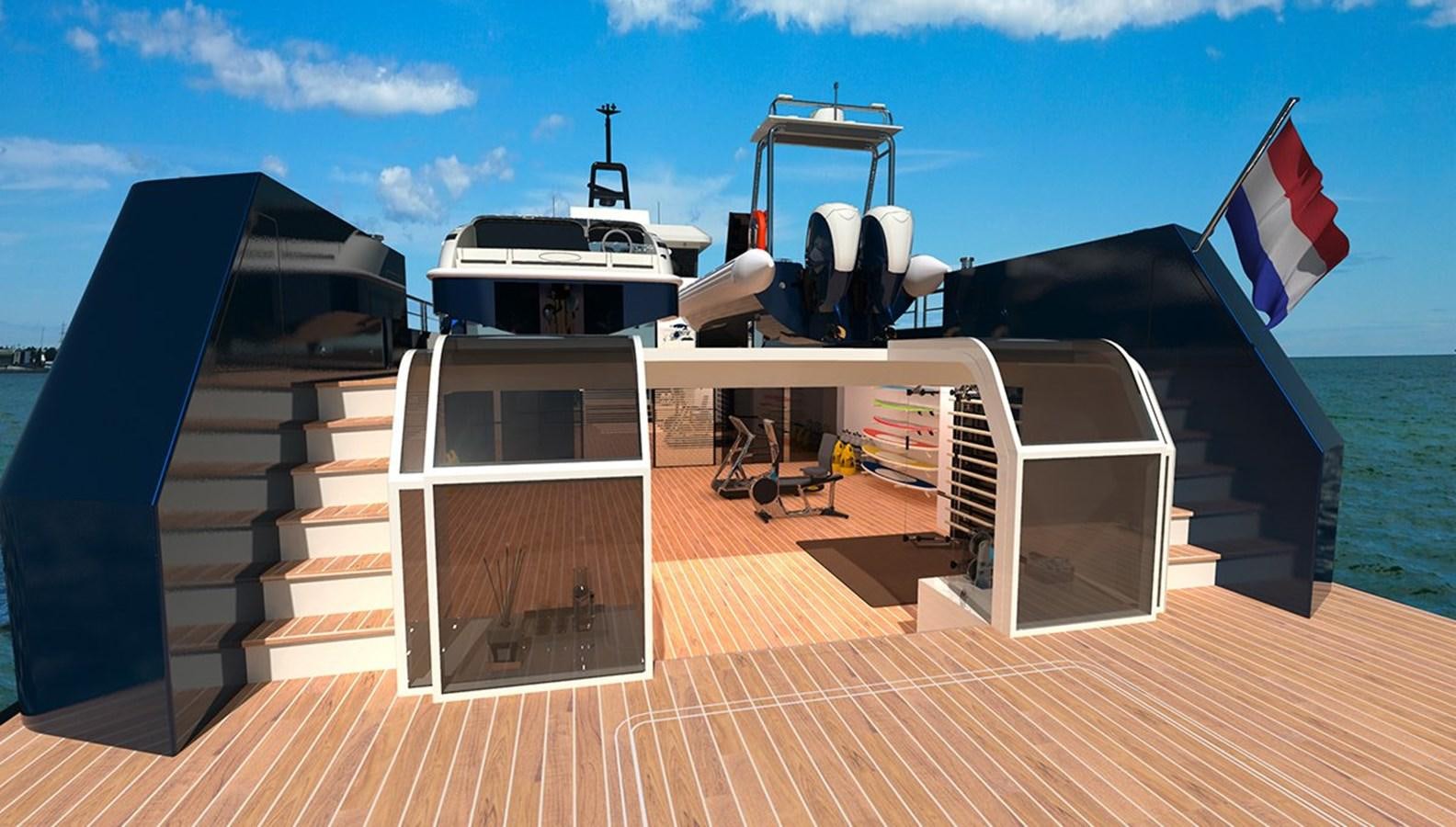 a boat on a deck aboard YXT 34 Yacht for Sale