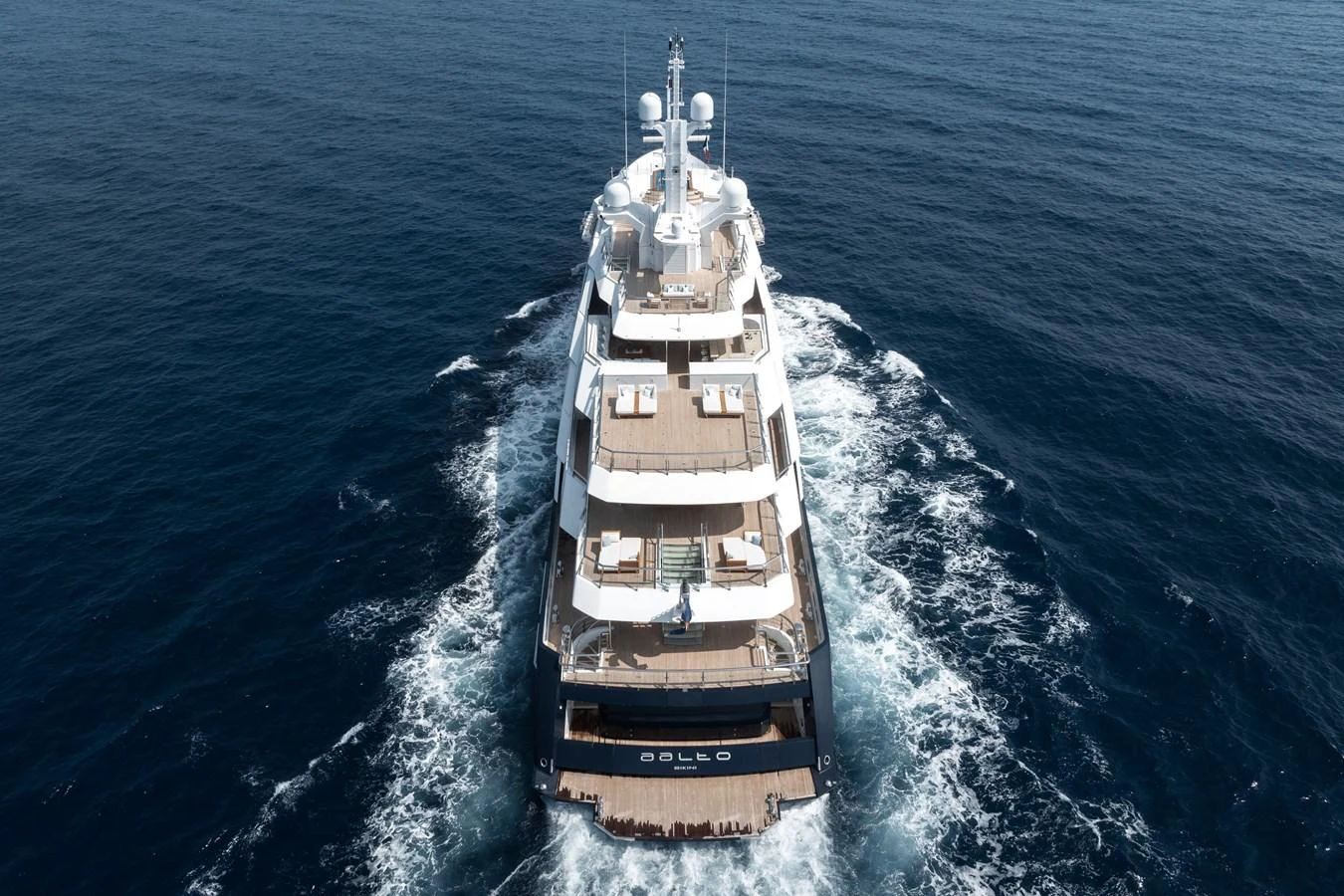 a ship sailing on the sea aboard BATELLO Yacht for Charter