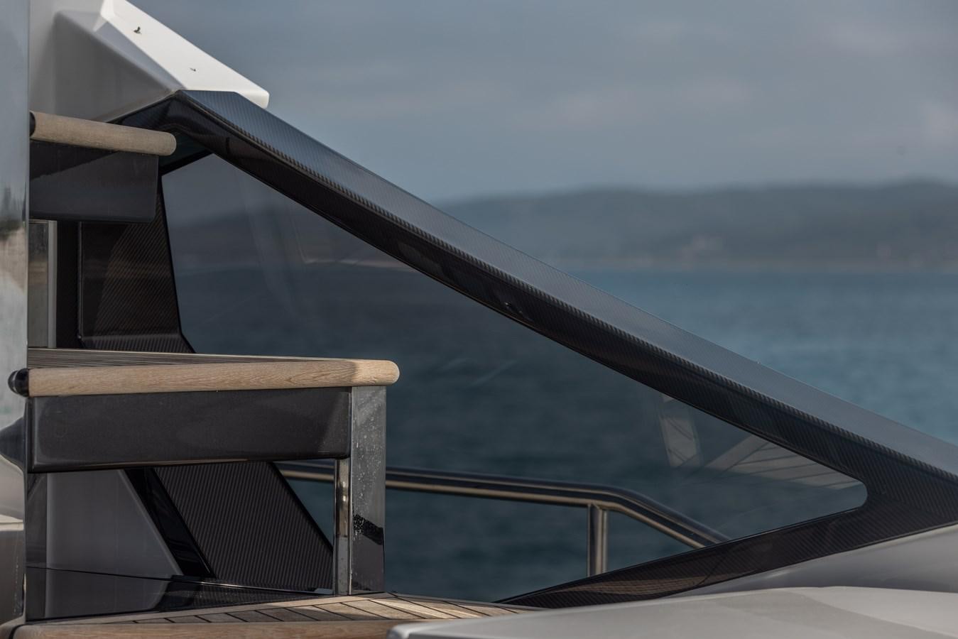 a view of the ocean from a balcony aboard ESCAPE Yacht for Sale