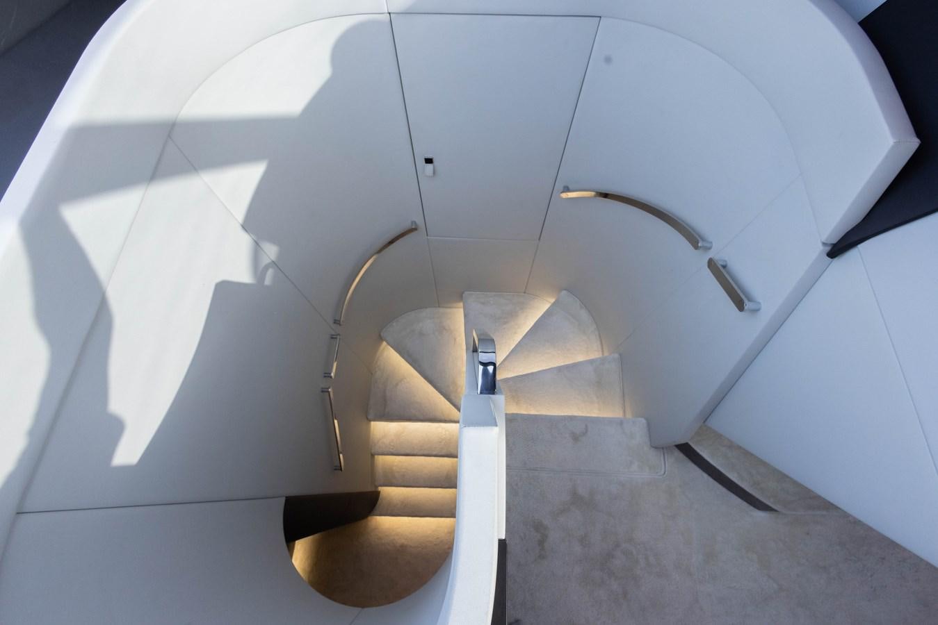 a toilet with a wooden seat aboard ESCAPE Yacht for Sale