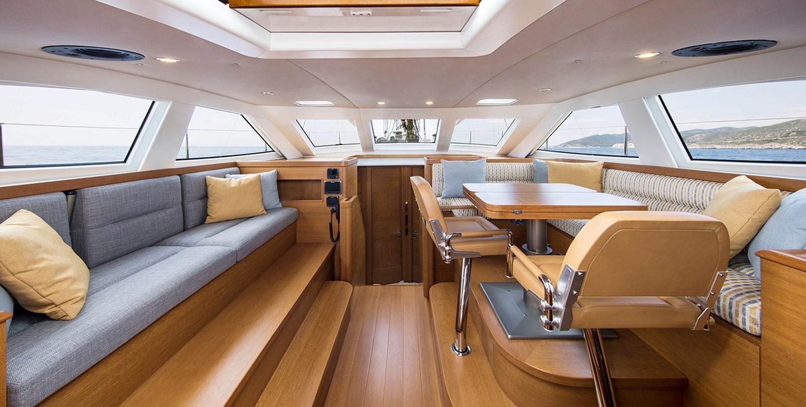 inside of a car aboard VAYU Yacht for Sale