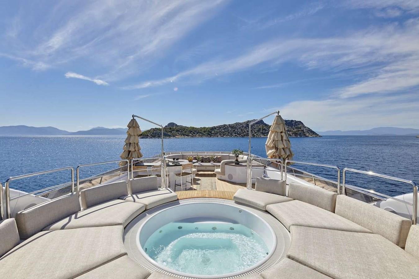 a lounge chair on a boat aboard DALOLI Yacht for Sale