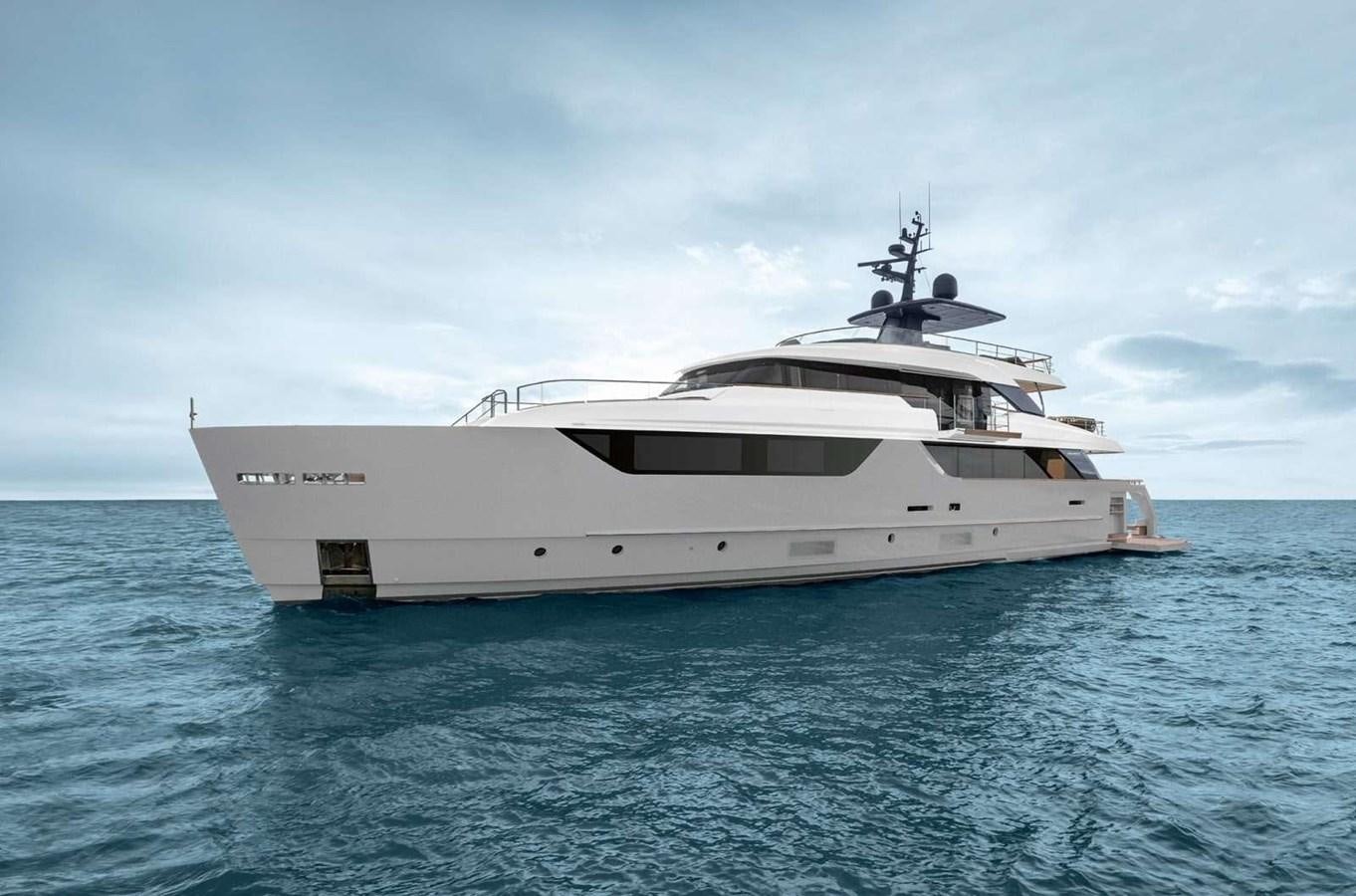 a white yacht in the water aboard K2 Yacht for Sale