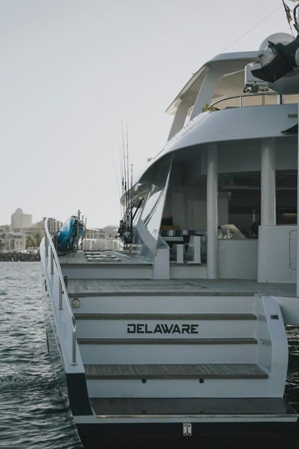 a boat docked at a pier aboard SALTY Yacht for Sale
