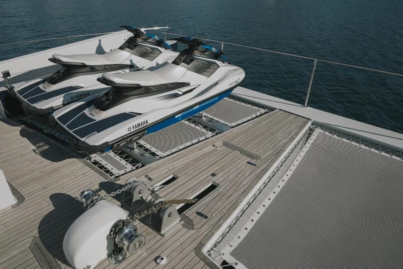 a boat on a dock aboard SALTY Yacht for Sale