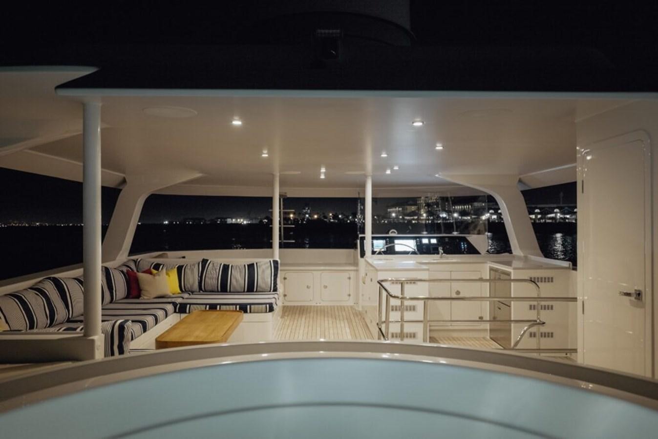 a room with a large sink and a large mirror aboard SALTY Yacht for Sale
