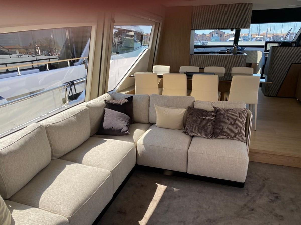 a couch in a living room aboard MY ANGEL Yacht for Sale