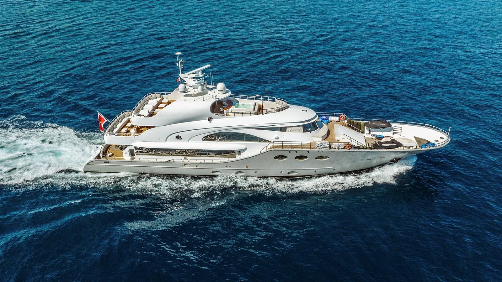 a boat on the water aboard LOTUS Yacht for Sale