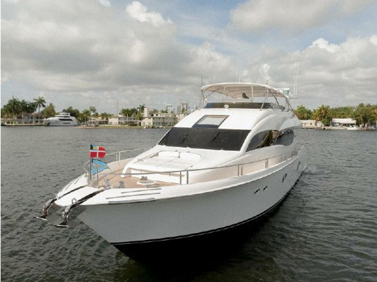 a boat on the water aboard 2007 LAZZARA 84 MOTOR Yacht for Sale