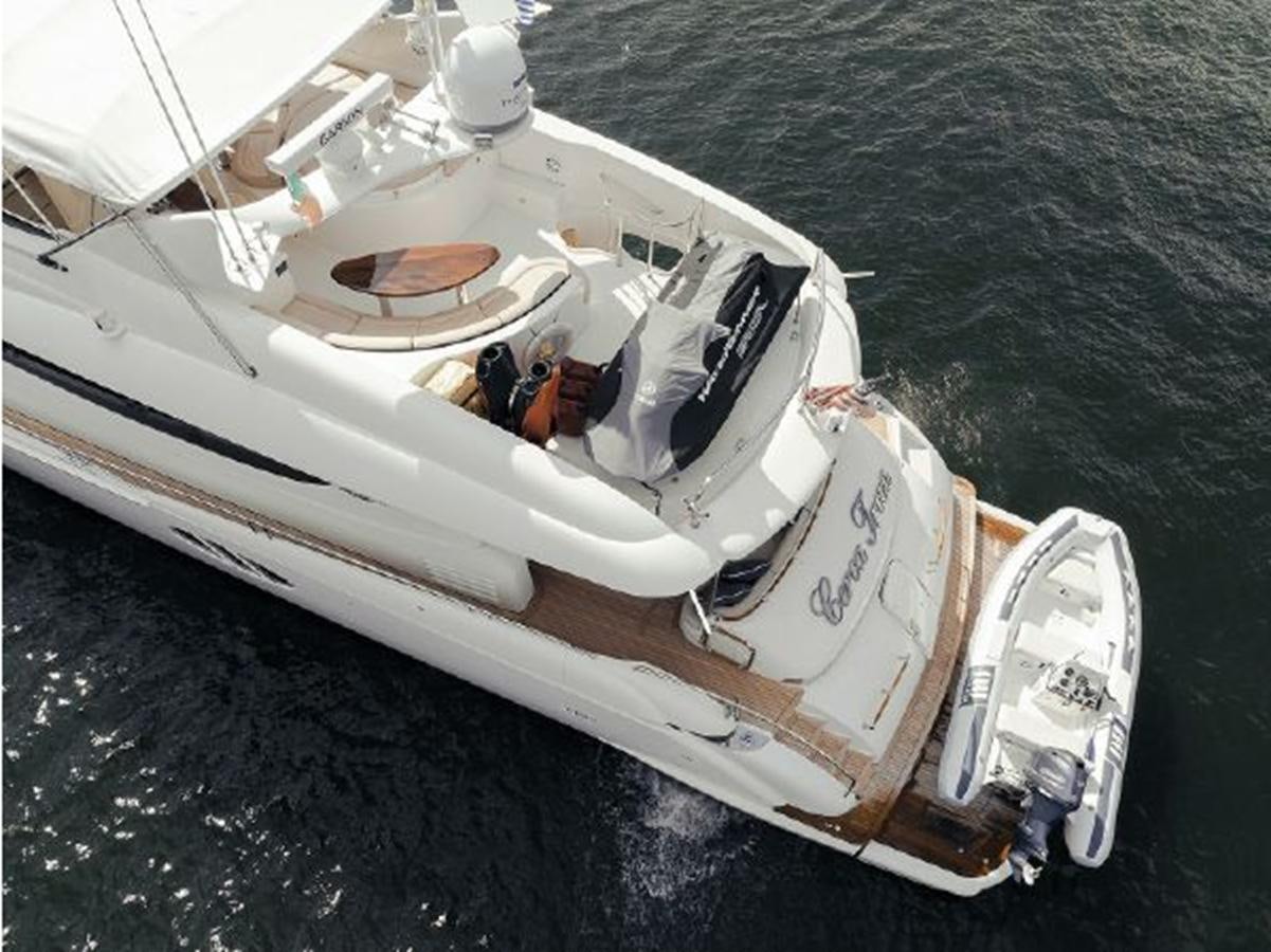a white boat on the water aboard 2007 LAZZARA 84 MOTOR Yacht for Sale