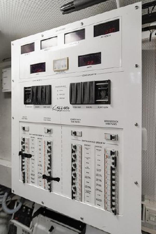 a white computer tower aboard 2007 LAZZARA 84 MOTOR Yacht for Sale