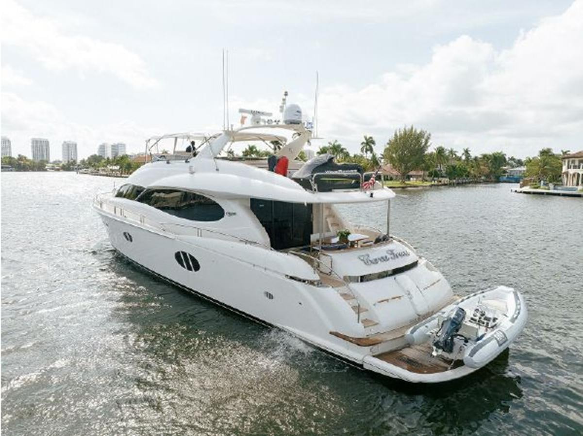 a boat on the water aboard 2007 LAZZARA 84 MOTOR Yacht for Sale