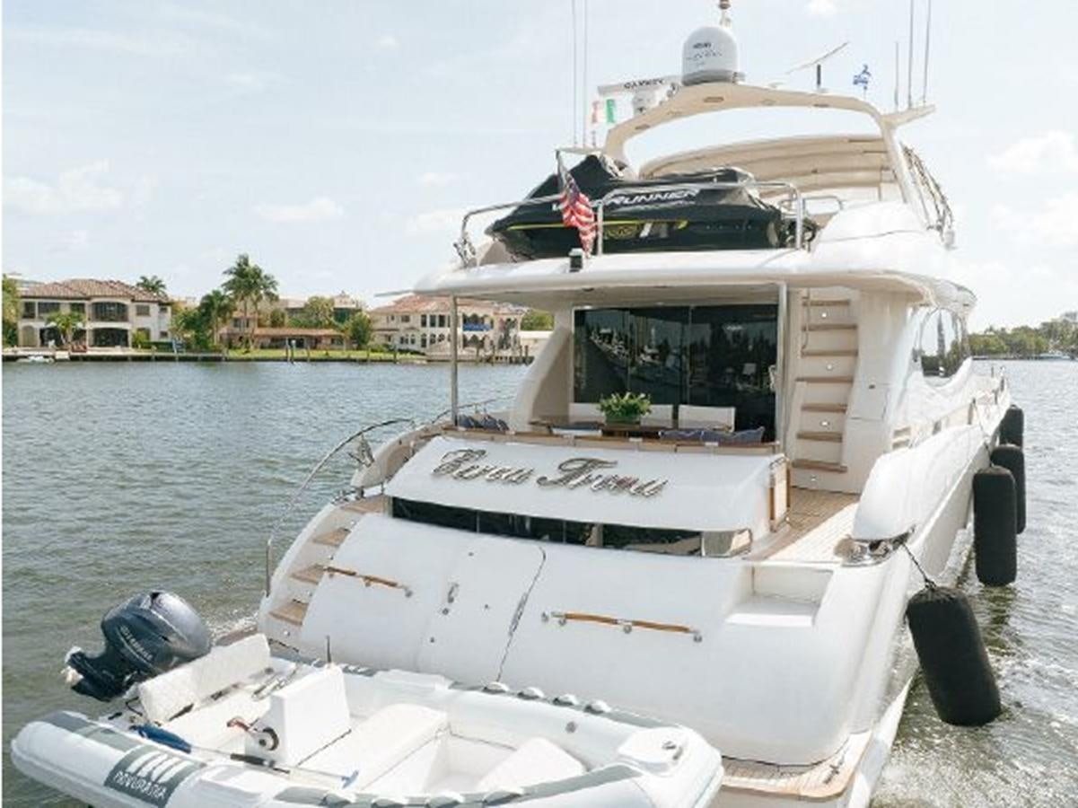 a boat on the water aboard 2007 LAZZARA 84 MOTOR Yacht for Sale