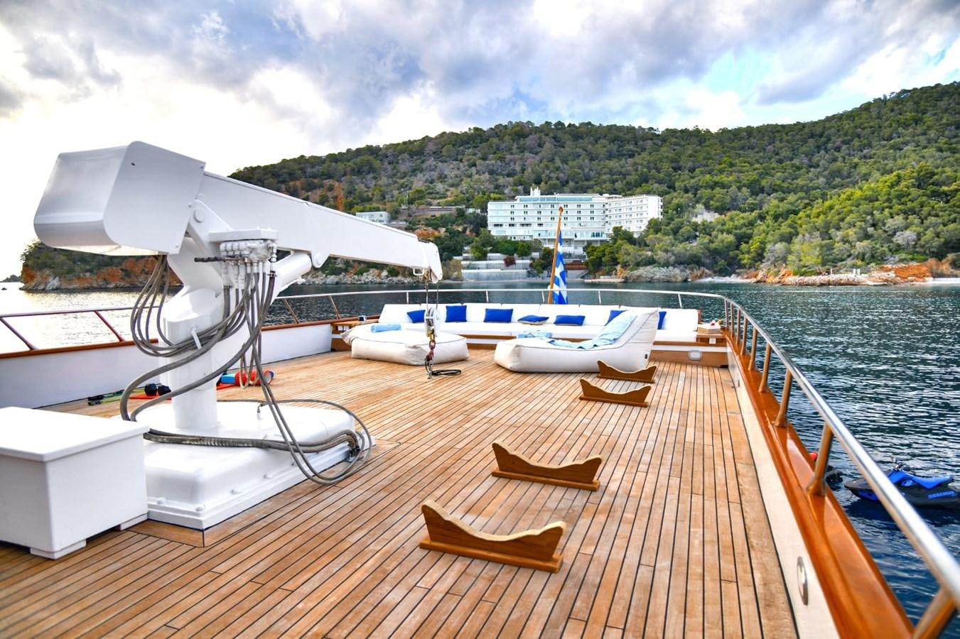 a deck with boats on it aboard SOMETHING COOL Yacht for Sale