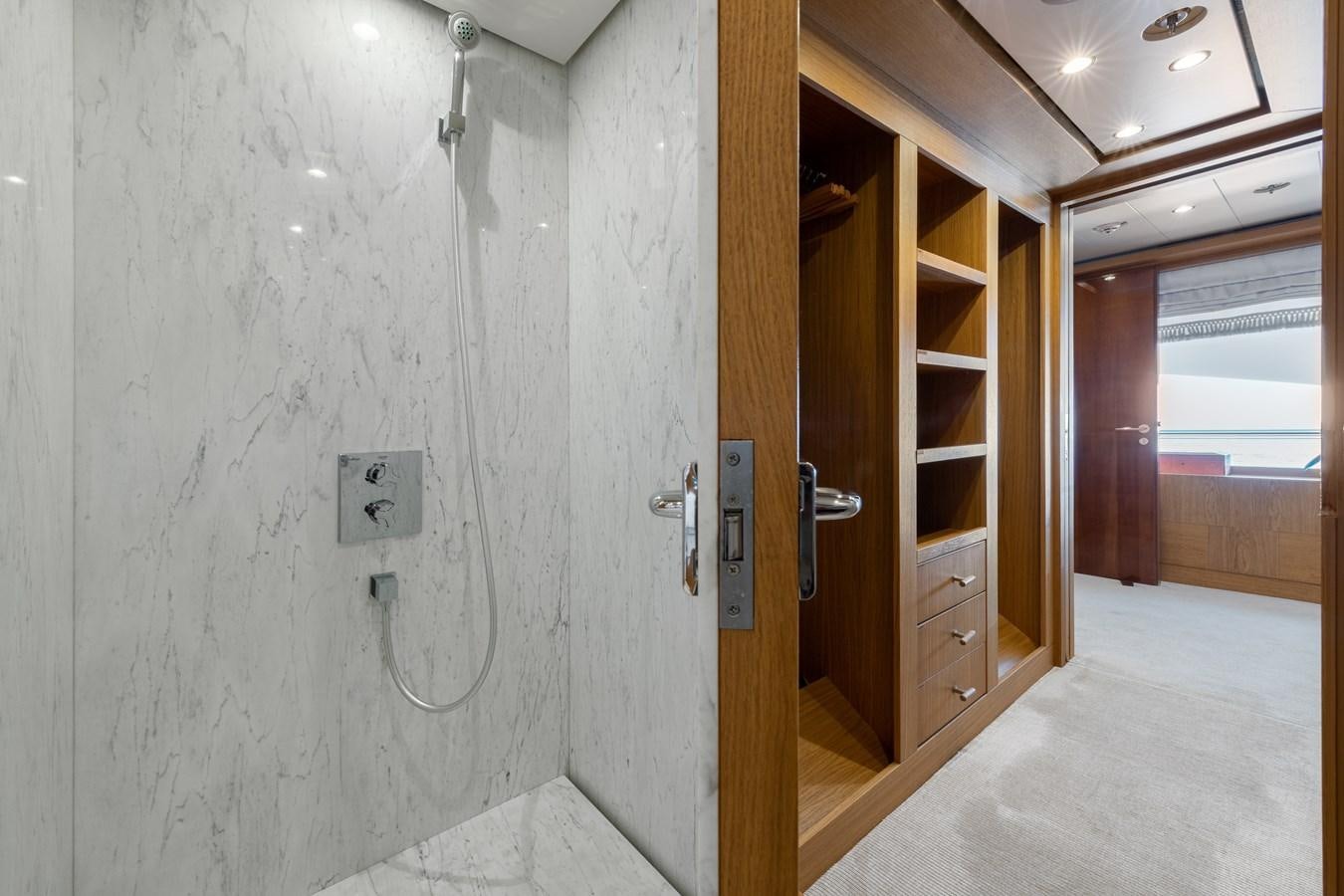 a room with a door and a window aboard AALTO Yacht for Sale