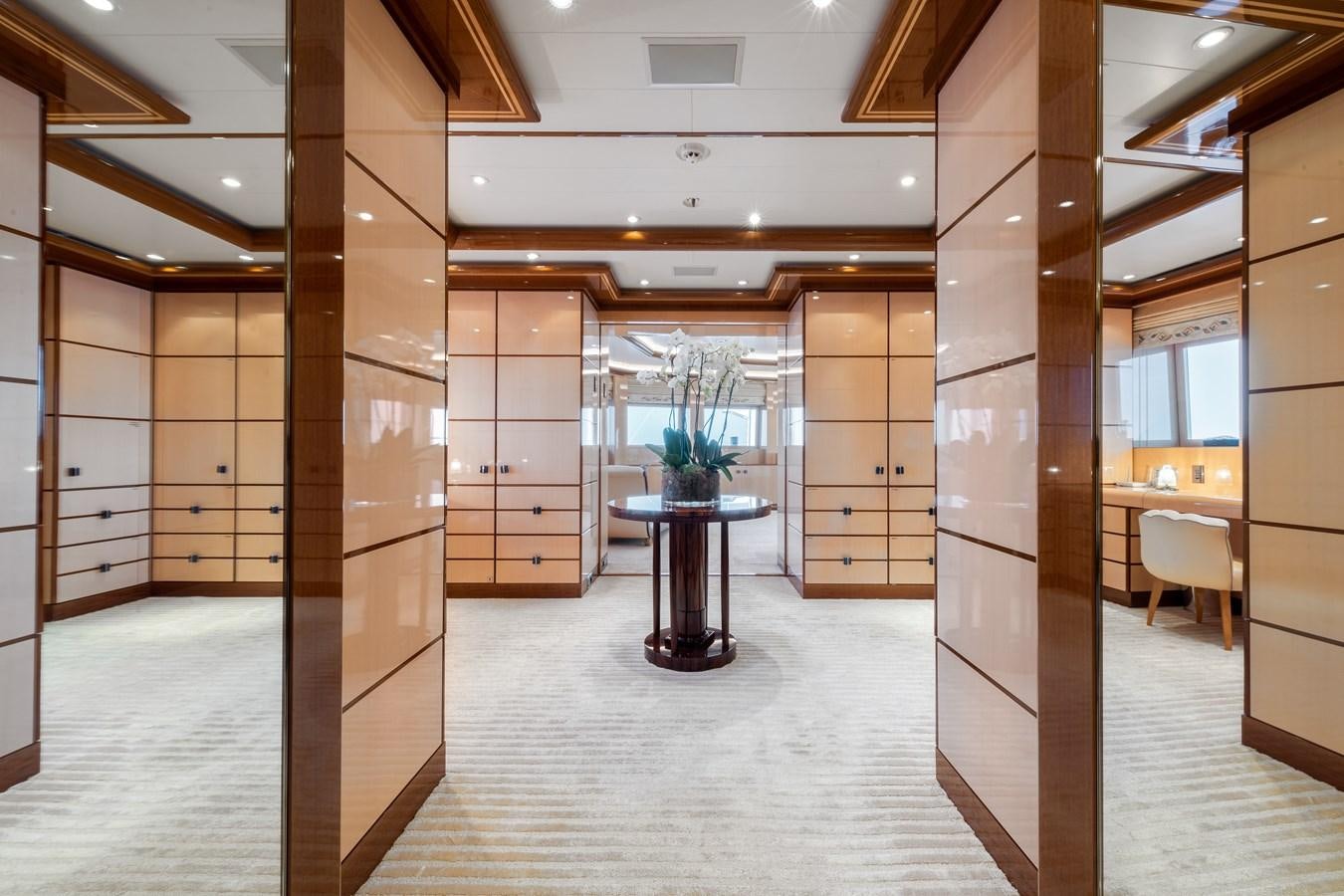 a room with a table and chairs aboard AALTO Yacht for Sale