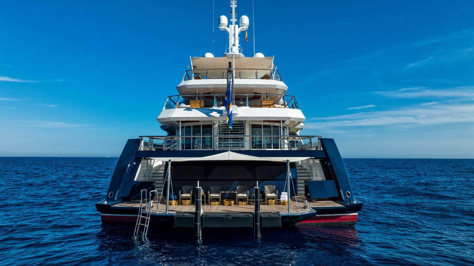 a large ship in the water aboard AALTO Yacht for Sale
