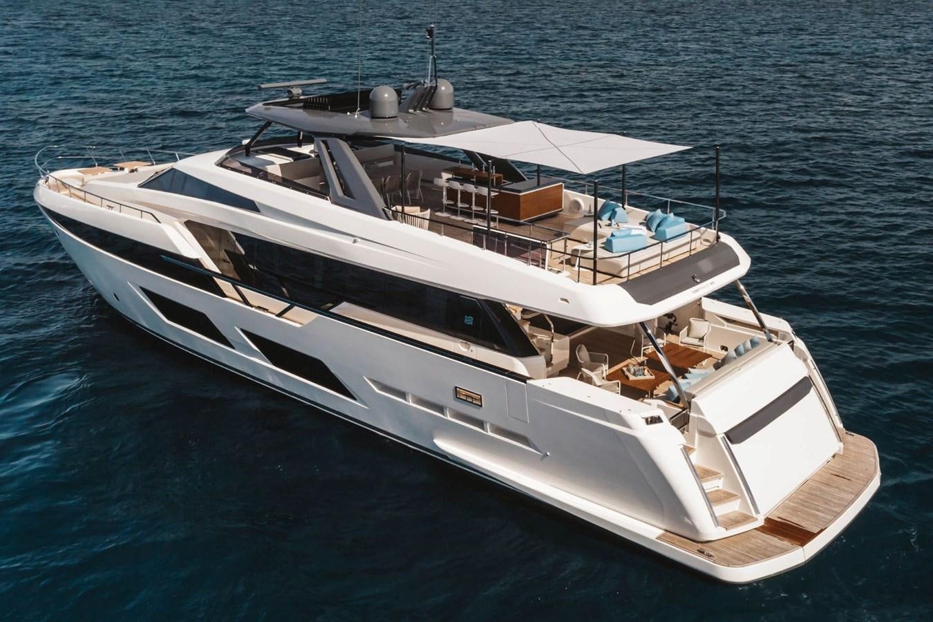 a boat on the water aboard FERRETTI YACHTS 920 HT  Yacht for Sale