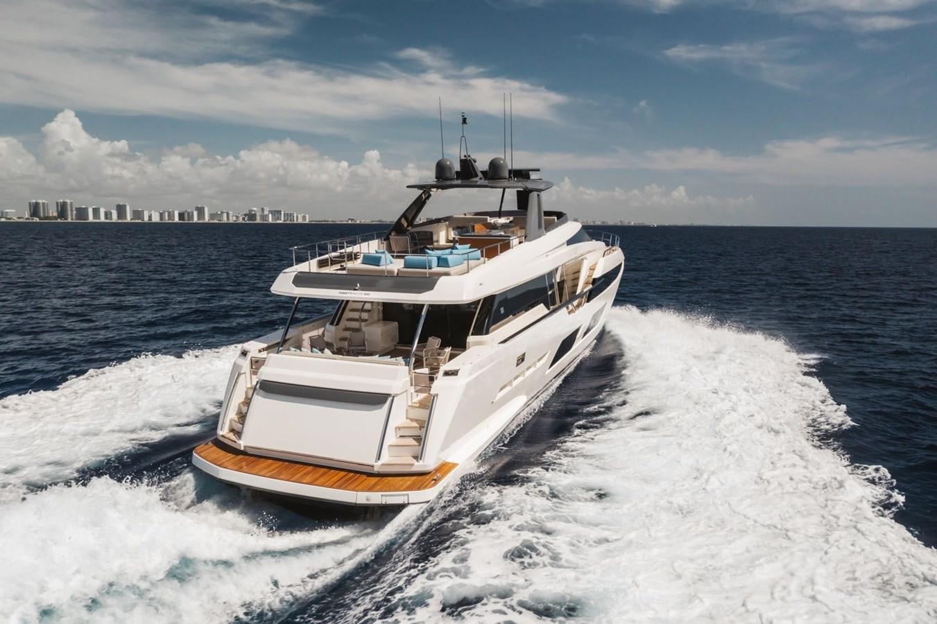 a boat on the water aboard FERRETTI YACHTS 920 HT  Yacht for Sale