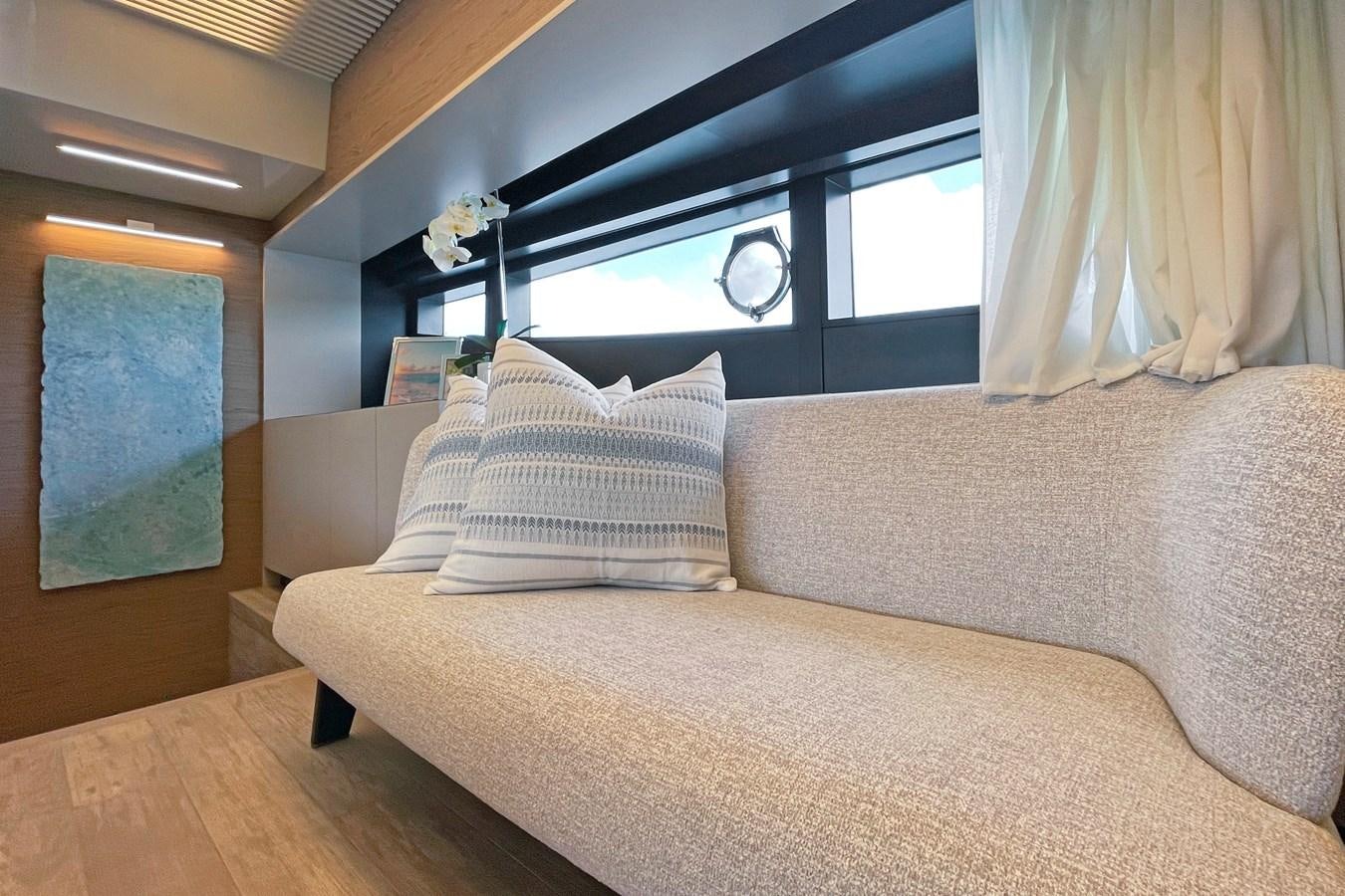 a bed with pillows aboard FERRETTI YACHTS 920 HT  Yacht for Sale