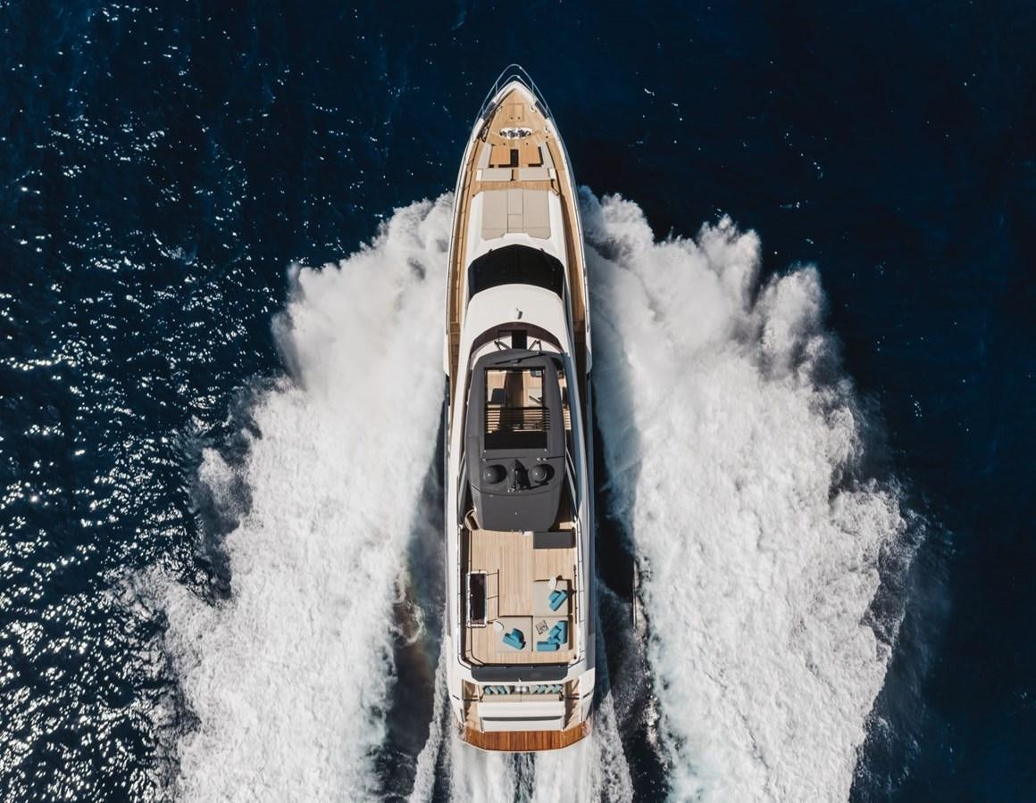 a rocket blasting off aboard FERRETTI YACHTS 920 HT  Yacht for Sale