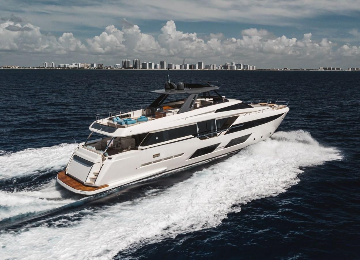 a boat on the water aboard FERRETTI YACHTS 920 HT  Yacht for Sale