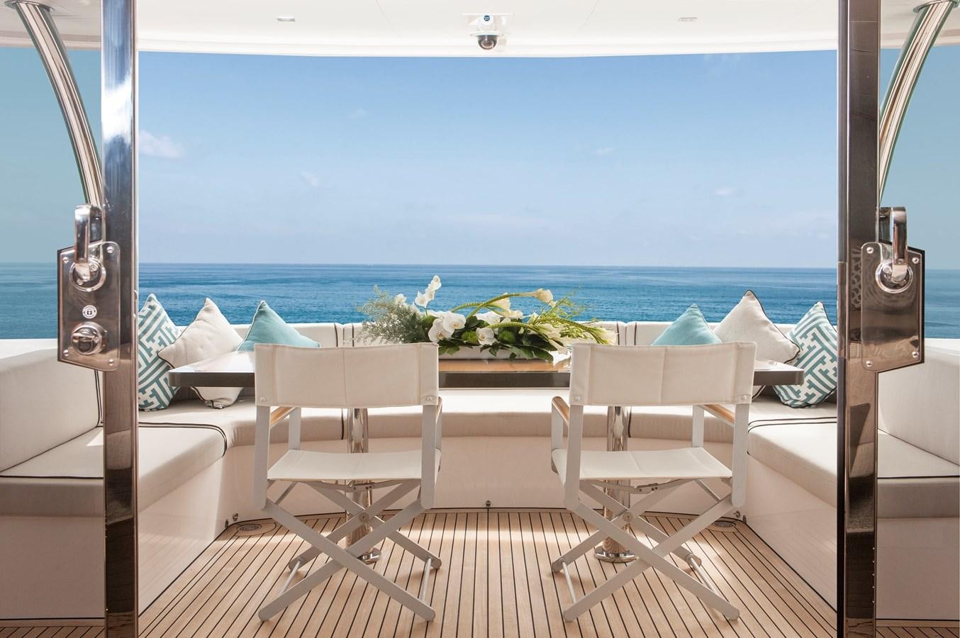a room with a view of the ocean and the ocean aboard HORIZON RP120 Yacht for Sale