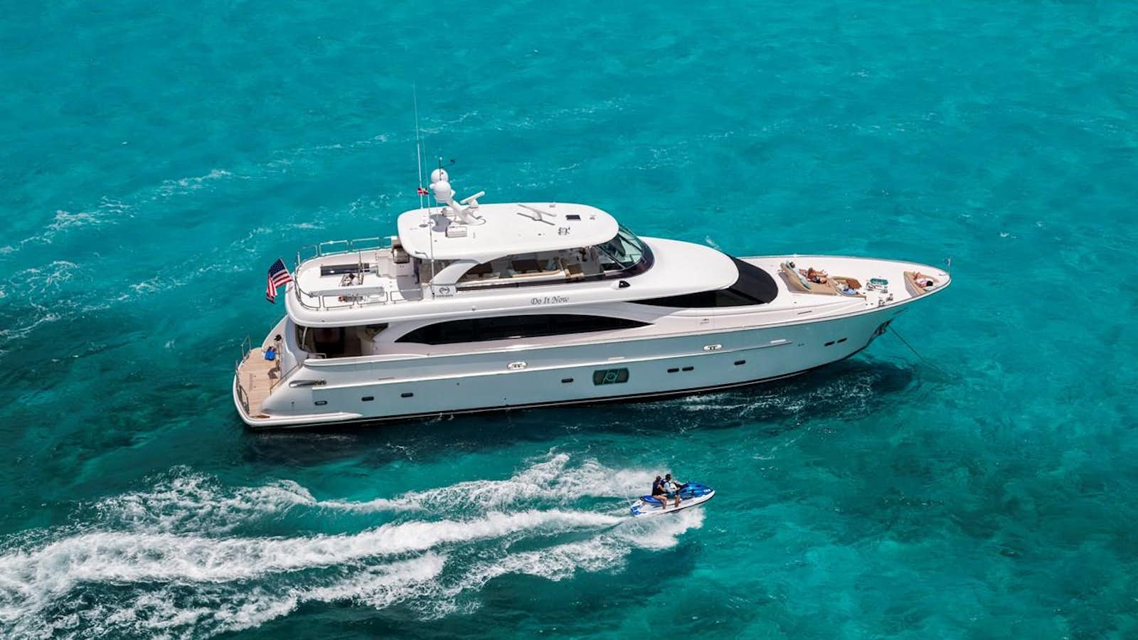 a boat in the water aboard HORIZON E100 Yacht for Sale