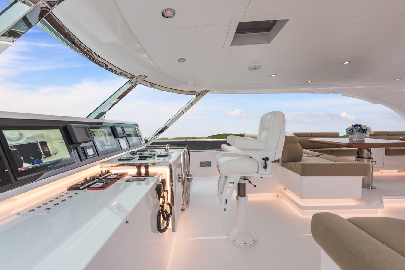 inside of a space ship aboard HORIZON E100 Yacht for Sale