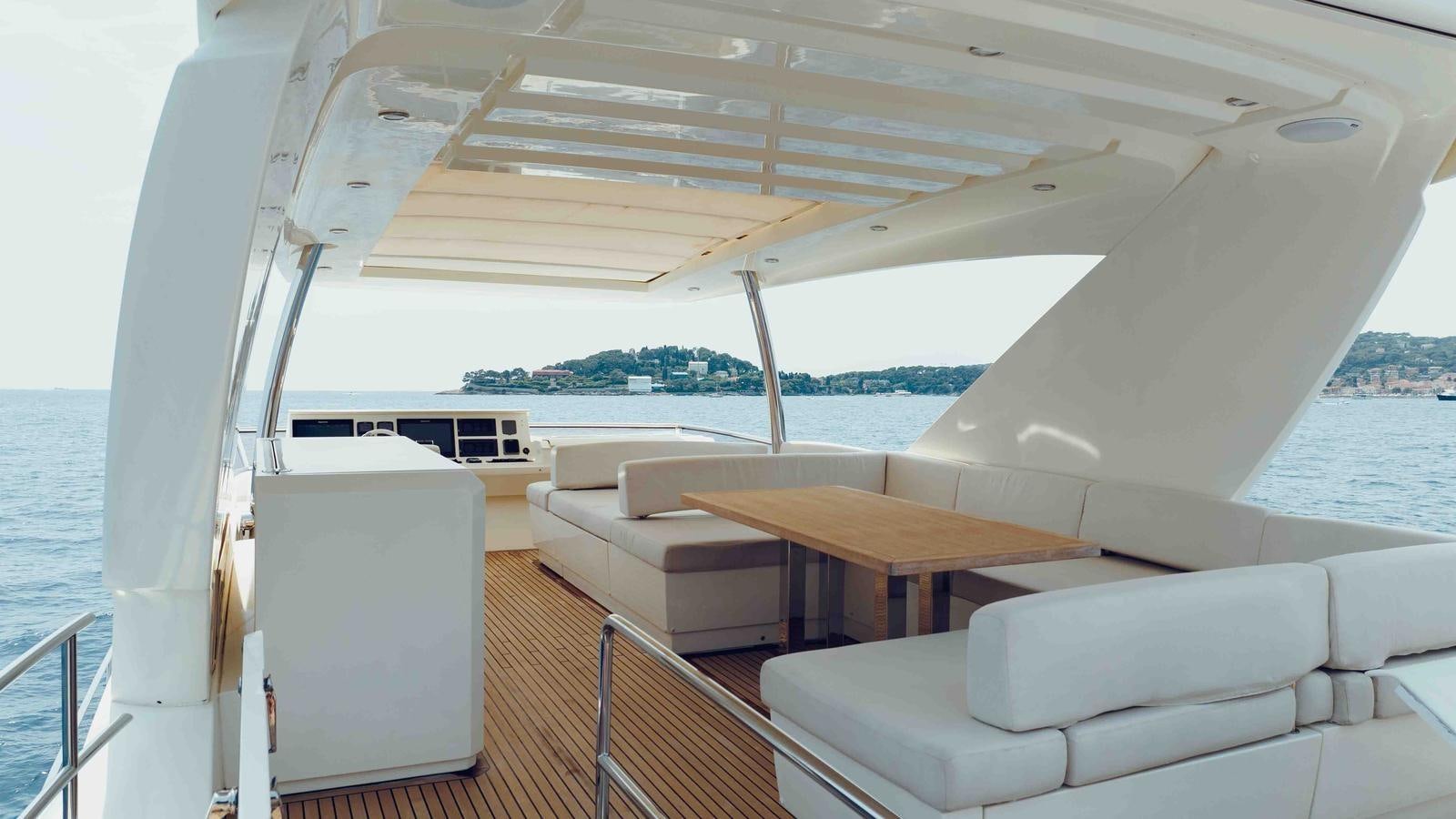 a boat on the water aboard FEU D'OR Yacht for Sale