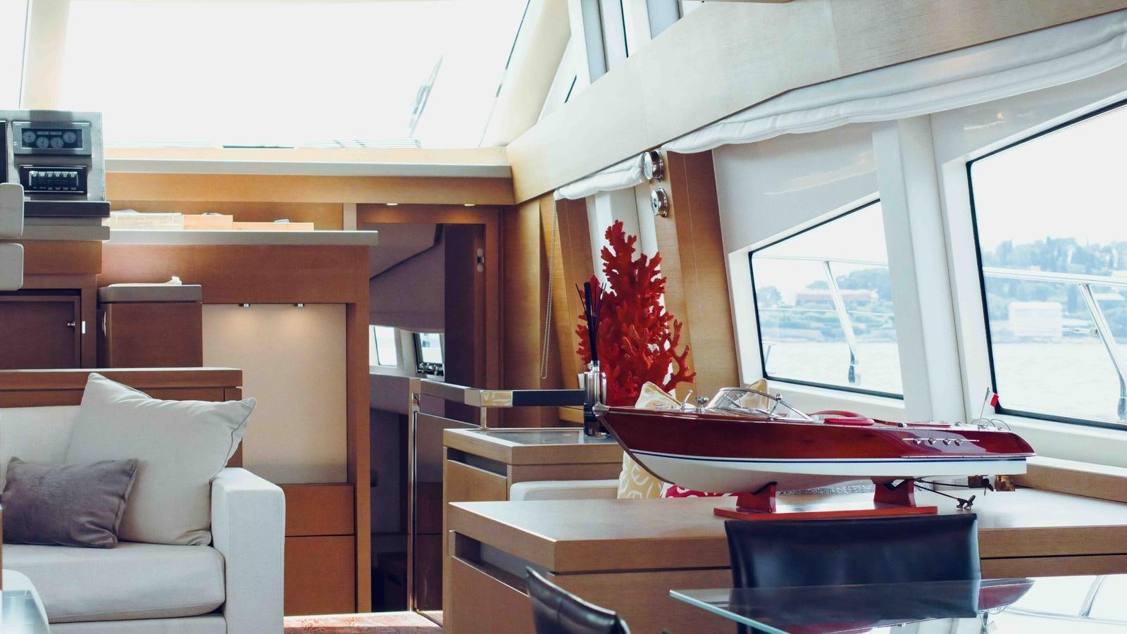 a boat on a boat aboard FEU D'OR Yacht for Sale