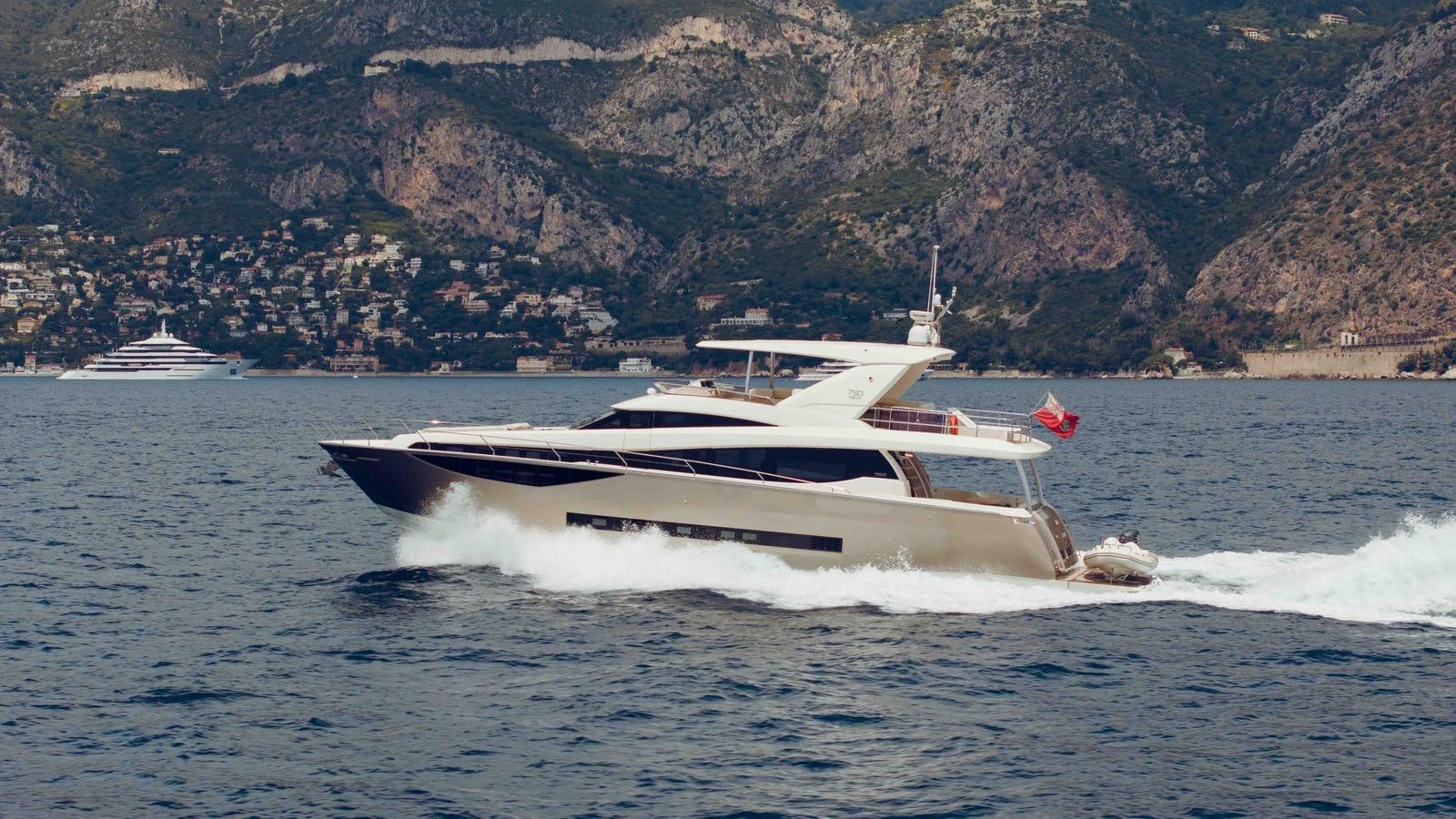 a boat on the water aboard FEU D'OR Yacht for Sale