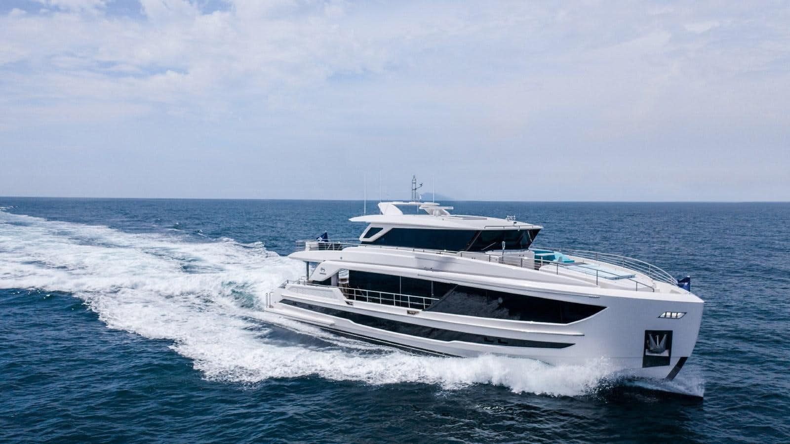 a boat on the water aboard HORIZON FD90  Yacht for Sale