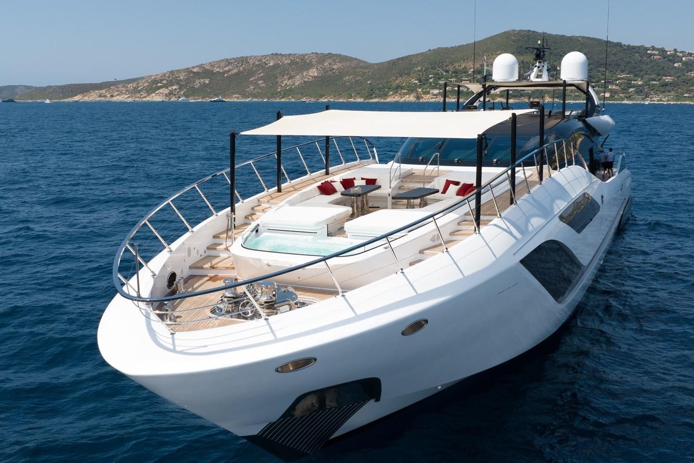 a white boat in the water aboard N1 Yacht for Sale